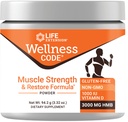 Life Extension Wellness Code® Muscle Strength & Restore Formula, Vitamin D3, ß-Hydroxy-ß-Methylbutyrate Monohydrate (HMB), Muscle Health, Gluten Free, Non-GMO, 94.2 g