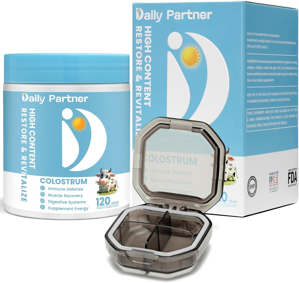 Colostrum Powder - Immununterstützung & Gut Health Supplement, fördert natürliche Muskel Erholung, Calostro Bovino, enthält Kapsel Box & Spoon