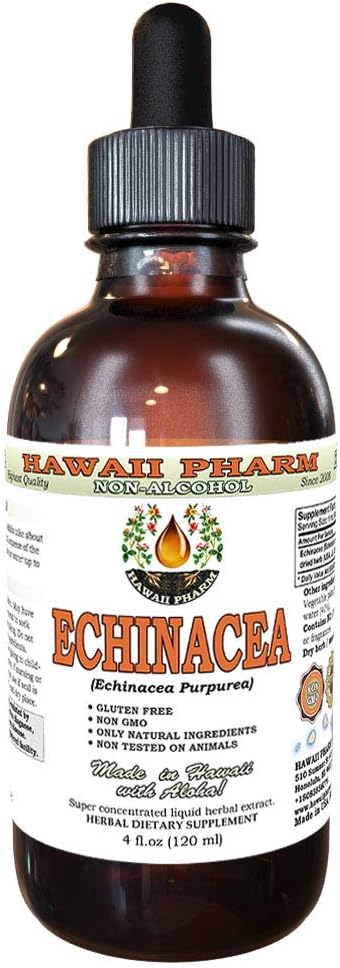 Echinacea Alcohol-Free Liquid Extract, Органічна ехінацея (Echinacea Purpurea) Сухий трав'яний гліцерит Гаваї Шарм Природний трав'яні добавки 4 ун