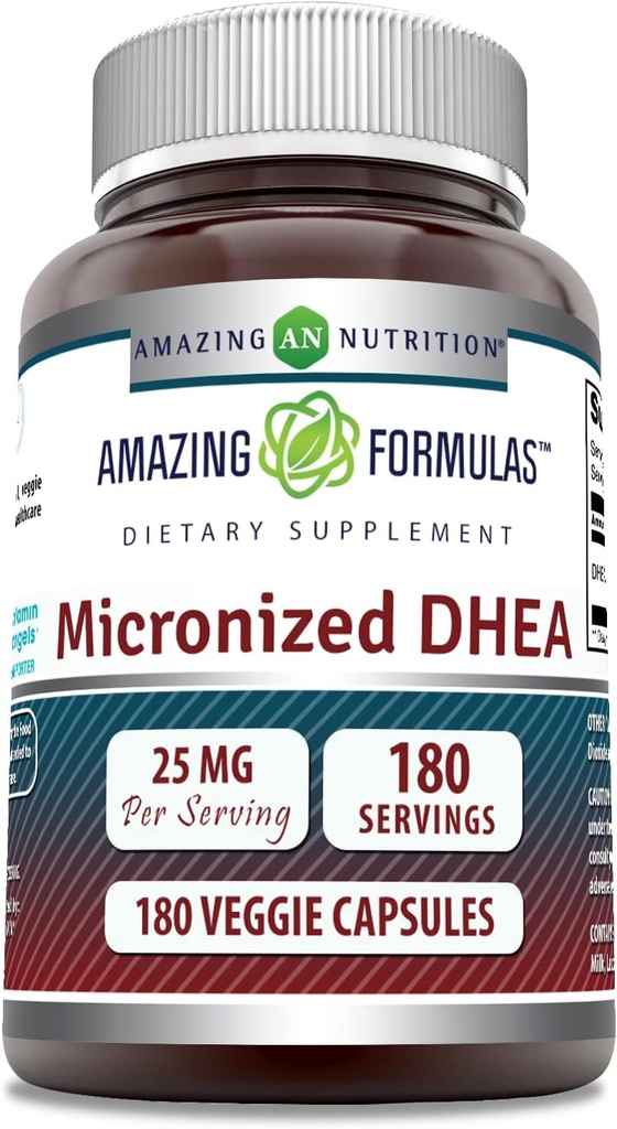 Amazing Formulas Micronited DHEA 25mg 180 Veggie Capsule Supliment 