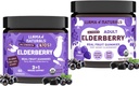 Llama Naturals Real Fruit Sambucus Elderberry Gummies for Kids & Yetişkinler | Nodrew Sugar Cane, Vegan, Organik Immune Support | çinko & Natural Vitamin C | Plant-Based, Chewable Gummies for Whole Fawable Gummies