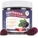 Sugar-Free Elderberry Gummies with Vitamin C & Zinc for Adults and Kids, Immune Support Supplement for Respiratory Health, Sambucus Elderberry Antioxidant Gummies - Vegan, 90 Count
