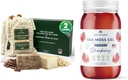TrueSeaMos Sea Moss Soap קפה וניל קוקוס ו Oatmeal Honey & Strawberry Sea Moss Gel