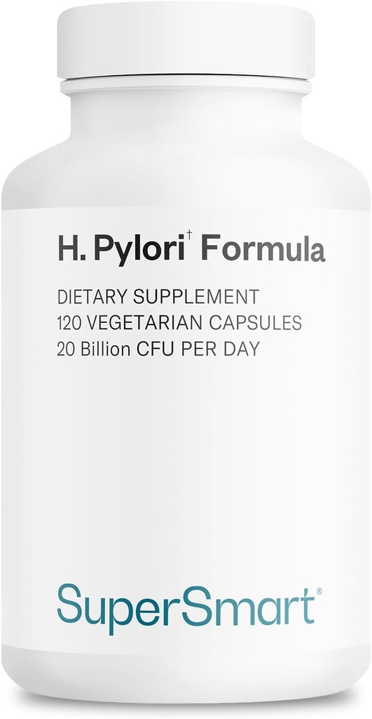 Supersmart H. Pylori Formula 20 Billion CFU per Day - Probiotic Lactobacillus Reuteri DSM 17648 Supplement | Non-GMO & Gluten Free - 120 вегетарианских капсул