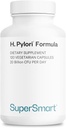 Supersmart H. Pylori Formula 20 Milyar CFU per Hari - Probiotic Lacnociillus Reuteri DSM 17648 Suplemen; Non- GMO & Gluten Gratis - 120 Vegetarian Capsules