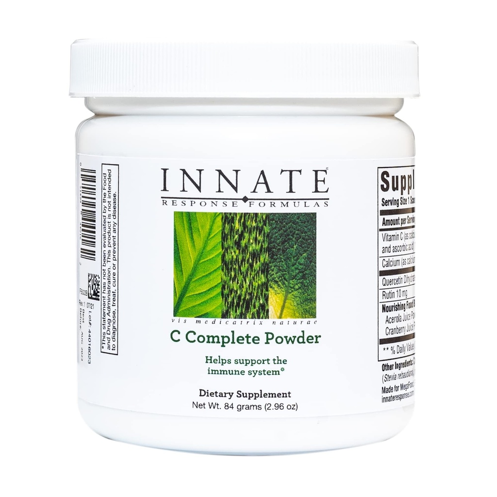 INNATE Response Formulas C Complete Powder, Antioxidant Vitamin C Powder, Vitamin C 1000 mg, Immune Support Supplement, Drink Mix, Vegetarian, 2.96 Oz. (30 Servings)