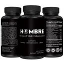 Hombre Male Enhancing Supplement – Add 2 in 60 Days With Our Enlargement Pills for Men Muscle Growth – Increase Size, Strength, Stamina – Endurance, Performance, Energy Booster - 60 Capsules