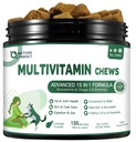 NATURE TARGET Multivitamin for Dogs - with MSM & Glucosamine, Omegas 3 & 6, Probiotics for Digestive Health, Joint Support, Skin & Coat, Immune System & Overall Health 120 Soft Chews