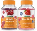 Lifeable Iron with Vitamin C + Glucose, Gummies Bundle - Great Tasting, Vitamin Supplement, Gluten Free, GMO Free, Chewable Gummy