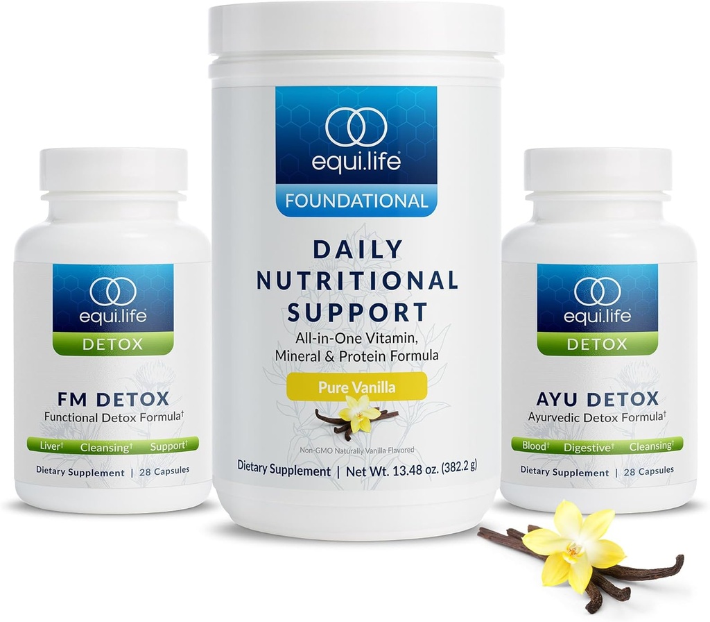 Equilife Dr. Cabral Detox, 7 napos program növényi alapú fehérje, Vitaminok, Amino Acids, & Ásványok, hogy támogassa a teljes test egyensúlyát, Meal csere por, Vegan, Gluten Free, Vanilla, 14 szerváció