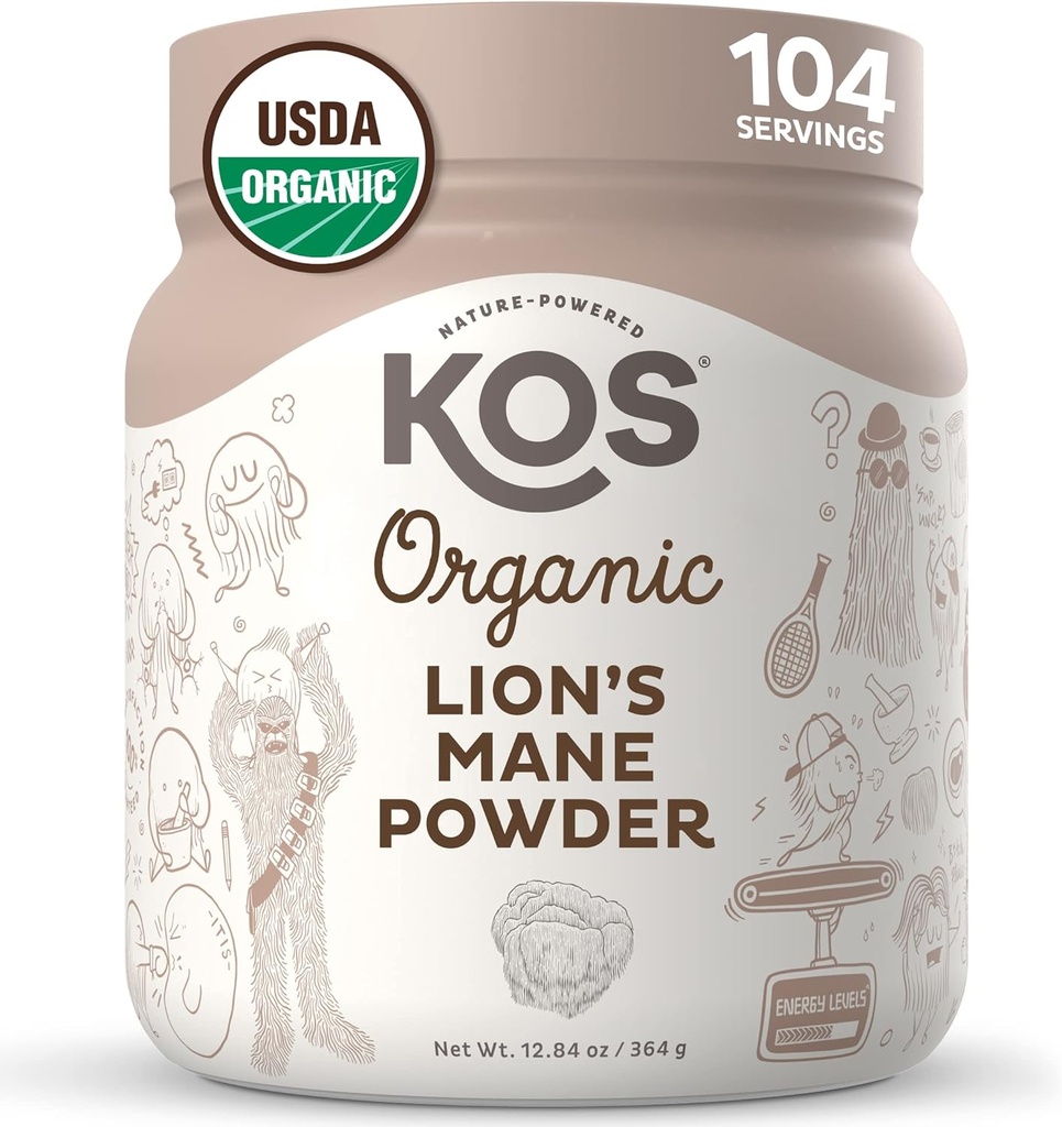 KOS Organic maintia's Machine's - Super Super Foods ธรรมชาติ - Voliotrophic Super Foods - Verialal Muchroom, Usda Certification, Non-GMO, Soy & Gluten-Offering - 104.