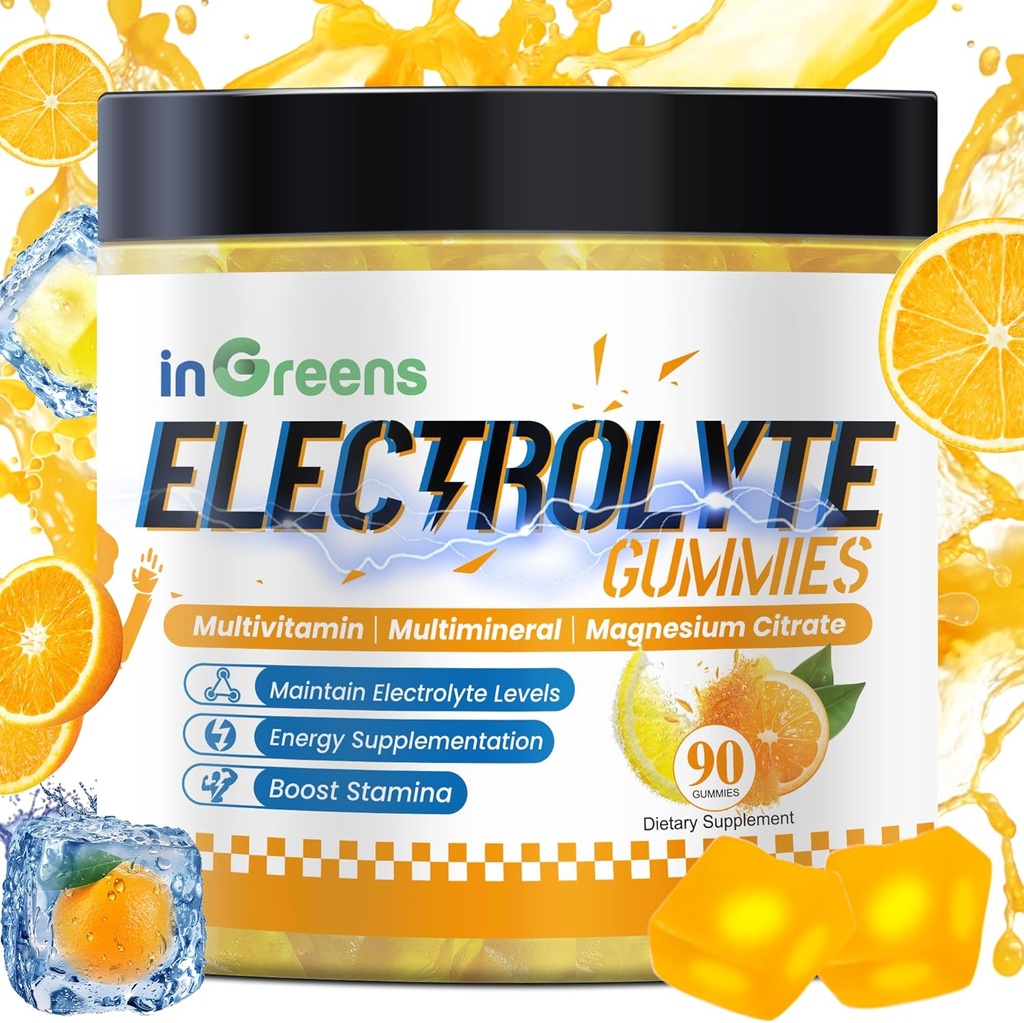 Naturalne Gummeje Electrolyte z 6 Esential Electrolytes - Zawiera witaminy, Magnezu, Electrolytes, dla biegaczy, Endurance Sports, Hydration Electrolyte Chews - 90 Gummees
