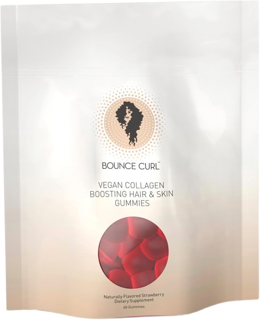 Bounce Curl Vegan Collagen Ενισχύοντας τα μαλλιά, δέρμα & νύχια Gummies, 60 φράουλα Gummies