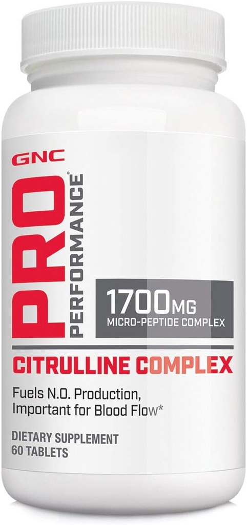 GNC Pro Performance Citruline Complex 1700mg, 60 tablet, Fuels Nitric Oxide Production for Health Blood Flow