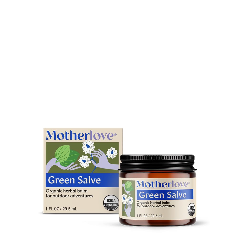 Motherlove Green Salve (1 унция) Family-Friendly Outdoor Adventure Ointment to Soothe Skin