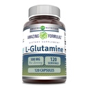Amazing Formulas L-Glutamine Amino Acid Supplement | 500 Mg | Capsules | Non-GMO | Gluten-Free | Made in USA (1 Pack | 120 Count)