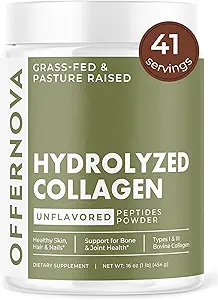 Hydrolyzed Collagen Peptides Powder - 100% Pure, Grass Fed & Unflavored for Women & Men – for Healthy Bones, Joints, Hair & Skin – Colageno Hidrolizado en Polvo Piel, Cabello y Articulaciones