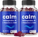 NutraChamps Calm Gummies, מתח חניכיים תוספת עם Ashwagandha, L-theanine, GABA, ויטמין B6 & לימון Balm, 90 מסטיקים (Pack of 2)