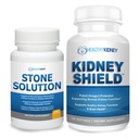Stone Solution Capsules- Natural Dissolver, Kidney Stone Support & Kidney Cleanser, 60 Servings + Kidney Shield 120 Caps Kidney Supplement to Support Normal Kidney Function and Support Kidney Health