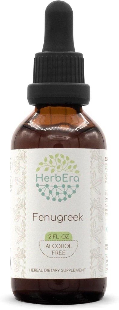 HerbEra Fenugreek B60 Alkoholik gabeko Herbal Erauzketa Tincture, Liquid Drops Natural Fenugreek (Trigonella foenum-graecum) (2 fl oz)