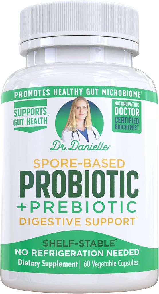 Dr. Danielle Probiyotik - Qadınlar və Kişilər üçün Probiyotikler, Dr. Danielle - Raf Stable Probiyotik Supplement - No Refrigeration məlumat - Bacillus - 60 Capsules