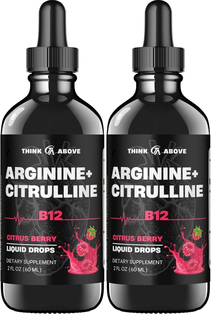 L-аргинин + L-цитруллин + B12 Жидкие капли, Citrus Berry Flavor, 2 fl oz, Pack of 2
