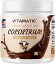 Pó de Colostro de Bovinos Vitamáticos - Suplemento para a saúde do intestino, crescimento do cabelo, beleza, recuperação muscular, e apoio imunológico - Fácil de misturar - 81 Gram - 30 Servings (Flavor de chocolate)