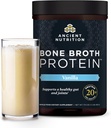 Antica Nutrition Grass Fed, Cage Free, Bone Broth Protein Powder, 20g Protein, Peptidi di collagene idrolizzati, Keto & Paleo Friendly, Supporti Joint, Gut Health, Vanilla, 20 Serve