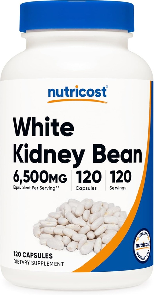 Kidney Beans kapsulak 6.500mg Equivalent, 120 kapsulak - Vegetarian Caps, Gluten Free eta GMO Free