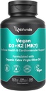 Naturalis Vegansk Vitamin D3 + K2 med ekstra Jomfru Olive Olje | 5000iu Vitamin D med 120mcg MK7 Vitamin K | Bedre støtte for Bone & Immune  Health Vegansk samfunn sertifisert 180 Softgels