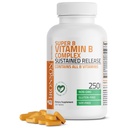 Bronson Super B Vitamin B Complex Sustained Slow Release (Vitamin B1, B2, B3, B6, B9 - Folic Acid, B12) Contains All B Vitamins 250 Tablets