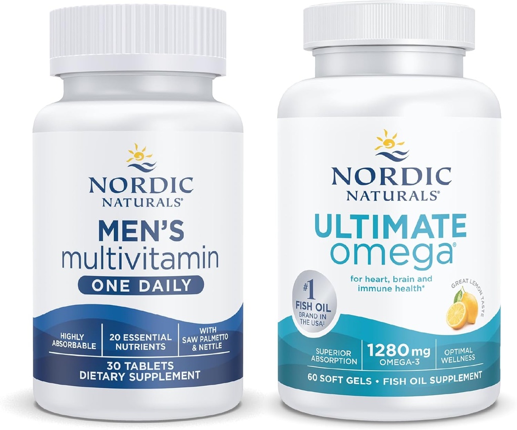 Nordic Naturals Starter Pack - Miesten yhden päivän monivitamiini, lopullinen Omega