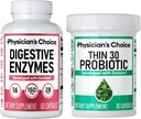 Legens CHOICE - Beat Bloat + Støtte Vekthåndtering Bundle: Digestive Enzymer + Thin-30 Probiotic