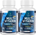 Férfi multivitaminok 50 Plus - Napi multivitamin férfiaknak fermentált gyógynövénykivonatok & 43 Nutrits - Mens Vitamins támogatja memória és agy, energia, csontegészség (2 csomag)