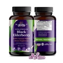 Black Elderberry Capsules | 180 Count | Sambucus Elderberry Vitamins, Non-GMO, Gluten Free, Organic Elderberry Extract Sambucus Nigra