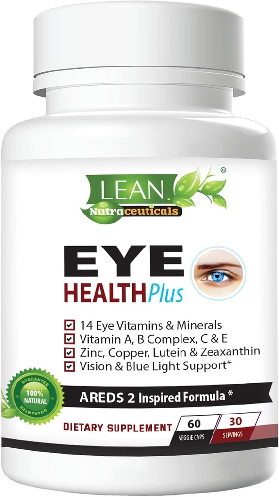 Areds 2 Eye Health Plus w / Copper, Vitamin A B C E, Lutein & Dalxanthin, Quercetin, Zinc, Bilberry Extract, Biotin - Layanan, Dryness, Strain, Night Vision Supplemen untuk Hamil 60