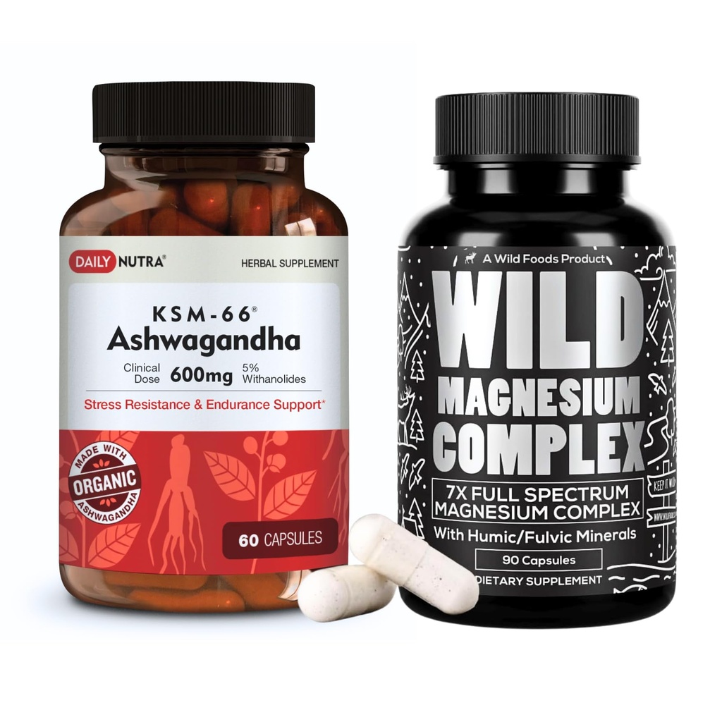 Magnesium Complex (90 caps) & KSM-66 Ashwagandha (60 caps)