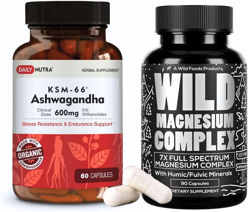 Magnesiumkomplex (90 caps) & KSM-66 Ashwagandha (60 caps)
