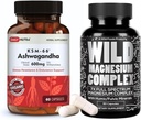 Complexo de magnesio (90 cápsulas) e KSM-66 Ashwagandha (60 cápsulas)