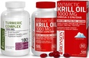 Bronson Turmeric Curcumin with BioPerine High Potency Premium Joint Support + Bronson Antarctic Krill Oil 1000 mg with Omega-3s EPA, DHA