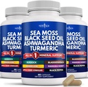 NEW AGE Silica Sea Moss, Black Seed Oil, Ashwagandha, Турмерик, Bladderwrack, Burdock - з Manuka, Мед Dandelion, ACV Black Pepper Gluten Free