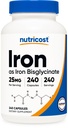 Nutricost Iron Bisglycinate Supplement (25mg) 240 Capsules, Gentle Iron | From Ferrous Bisglycinate Chelate, GMO-Free & Gluten-Free