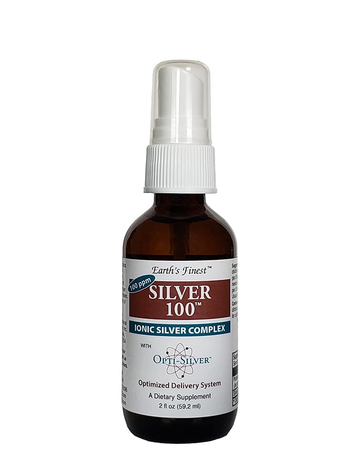 Ionic Silver Complex with Opti-Silver Optimized Delivery System for Immune Support - 100 ppm, 2oz (59.2mL) - Spray