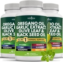 NEW AGE Oregano Oil Garlic Extract Olivblad med Astragalus - Tillägg för kvinnor och män - 180 greve