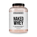 NAKED Strawberry Whey Protein - All Natural Grass Fed Whey Protein Powder + Dried Strawberries + Coconut Sugar- 5lb Bulk, GMO-Free, Soy Free, Gluten Free. Aid Muscle Growth & Recovery - 61 Servings