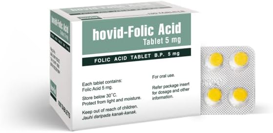 HOVID Folic Acid 5Mg 100 таблетки (пакет от 3 кутии със 100 таблетки)