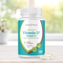 Vitamin D3 50,000 IU 125mcg Capsules - 120 Organic Weekly Supplements, Qeyri-GMO Gluten Pulsuz Pills, Gənc Bones, Diş, Immune Support üçün - Amerikada Made