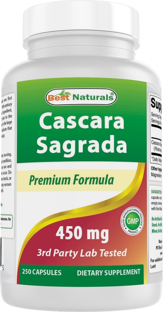Лучшее натуральное средство Cascara Sagrada 450 мг 250 капсул