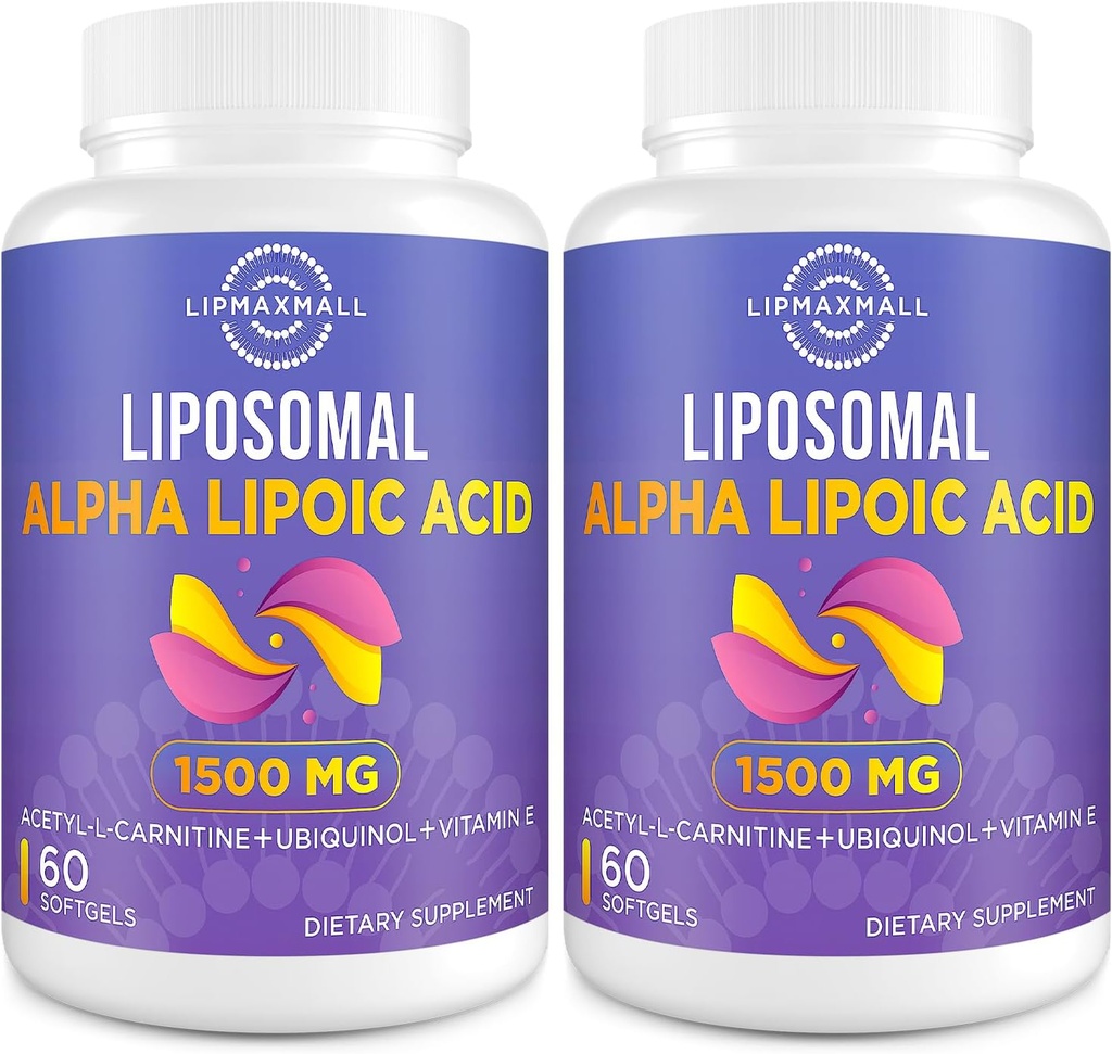 Acid lipozomal alfa 1500mg - cu acetil-L-Carnitină 900mg & Ubichinol 100mg & Vitamina E 15mg, supliment ALA pentru antioxidanţi.