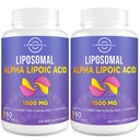 lipmaxmall Liposomal Alpha Lipoic Acid 1500mg - with Acetyl-L-Carnitine 900mg & Ubiquinol 100mg & Vitamin E 15mg，ALA Supplement for Antioxidants Glucose Metabolism Nerve Energy,60 Softgels (2 Bottle)